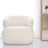 Poltrona Decorativa Sala de Estar Recepção Suiça Bouclé Bege - Amarena Moveis