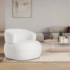 Poltrona Decorativa Sala de Estar Recepção Suiça Bouclé Branco - Amarena Móveis