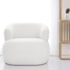 Poltrona Decorativa Sala de Estar Recepção Suiça Bouclé Branco - Amarena Móveis