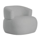 Poltrona Decorativa Sala de Estar Recepção Suiça Bouclé Cinza - Amarena Móveis