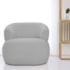 Poltrona Decorativa Sala de Estar Recepção Suiça Bouclé Cinza - Amarena Móveis