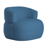 Poltrona Decorativa Sala de Estar Recepção Suiça Linho Azul Royal - Amarena Móveis