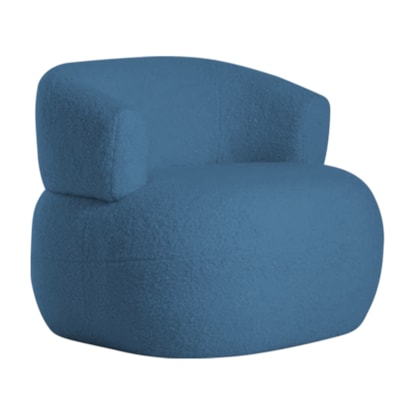 Poltrona Decorativa Sala de Estar Recepção Suiça Linho Azul Royal - Amarena Móveis