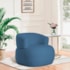 Poltrona Decorativa Sala de Estar Recepção Suiça Linho Azul Royal - Amarena Móveis