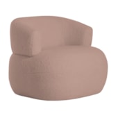 Poltrona Decorativa Sala de Estar Recepção Suiça Linho Rose - Amarena Móveis