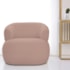 Poltrona Decorativa Sala de Estar Recepção Suiça Linho Rose - Amarena Móveis