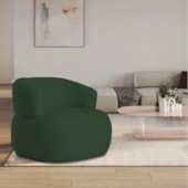 Poltrona Decorativa Sala de Estar Recepção Suiça Linho Verde - Amarena Móveis