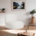 Poltrona Decorativa Sala Quarto Recepção Amsterdã Bouclé Branco