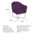 Poltrona Grazi  Base X Dourada Suede Roxo - Amarena Móveis