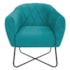 Poltrona Grazi  Base X Preta Suede Azul Turquesa - Amarena Móveis
