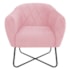 Poltrona Grazi  Base X Preta Suede Rosa Bebê - Amarena Móveis