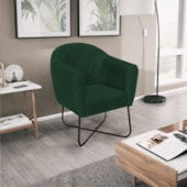 Poltrona Grazi  Base X Preta Suede Verde - Amarena Móveis
