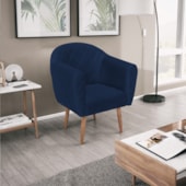 Poltrona Grazi Pés Palito Suede Azul Marinho - Amarena Móveis