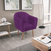 Poltrona Grazi Pés Palito Suede Roxo - Amarena Móveis