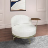 Poltrona Indonésia SPZ Decorativa Sala Boucle Branco