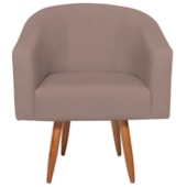 Poltrona Jade Decorativa Moderna Sala de Estar Quarto Escritório Conforto Corano Nozes e Linho Pés Palito Rosê