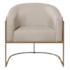 Poltrona Luiza Base de Ferro Dourado Corano Nozes e Linho Bege - AM Decor