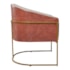 Poltrona Luiza Base de Ferro Dourado Corano Nozes e Linho Bege - AM Decor