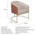 Poltrona Luiza Base de Ferro Dourado Corano Nozes e Linho Bege - AM Decor