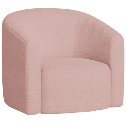 Poltrona Luxo Decorativa Luiza Max Bouclé Rose