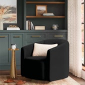 Poltrona Luxo Decorativa Luiza Max Linho Preto - Amarena Móveis