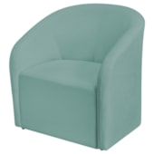 Poltrona Luxo Decorativa Luiza Max Suede Azul Ciano