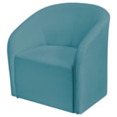 Poltrona Luxo Decorativa Luiza Max Suede Azul Turquesa