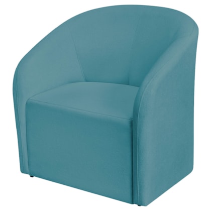 Poltrona Luxo Decorativa Luiza Max Suede Azul Turquesa