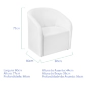 Poltrona Luxo Decorativa Luiza Max Suede Branco