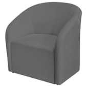 Poltrona Luxo Decorativa Luiza Max Suede Cinza Escuro