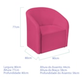 Poltrona Luxo Decorativa Luiza Max Suede Pink