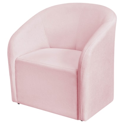 Poltrona Luxo Decorativa Luiza Max Suede Rosa  Bebê