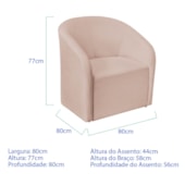 Poltrona Luxo Decorativa Luiza Max Suede Rose