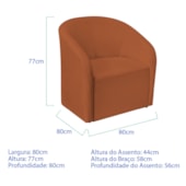 Poltrona Luxo Decorativa Luiza Max Suede Terracota