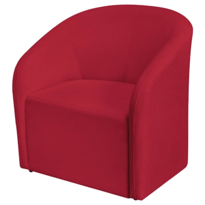 Poltrona Luxo Decorativa Luiza Max Suede Vermelho