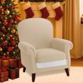 Poltrona Natalina Papai Noel Jingle Bells Suede Bege
