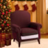 Poltrona Natalina Papai Noel Jingle Bells Suede Bordô