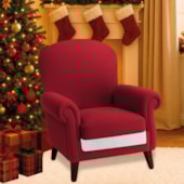 Poltrona Natalina Papai Noel Jingle Bells Suede Vermelho