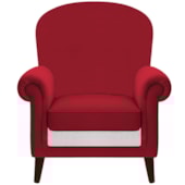 Poltrona Natalina Papai Noel Jingle Bells Suede Vermelho