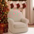 Poltrona Natalina Papai Noel Merry Christmas Suede Bege