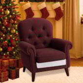 Poltrona Natalina Papai Noel North Pole Suede Bordô