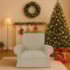 Poltrona Natalina Papai Noel Santa Claus Suede Bege