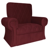 Poltrona Natalina Papai Noel Santa Claus Suede Bordô