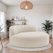 Poltrona Orgânica Chaise Rússia Bouclé Bege - Amarena Móveis