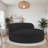 Poltrona Orgânica Chaise Rússia Bouclé Preto - Amarena Móveis