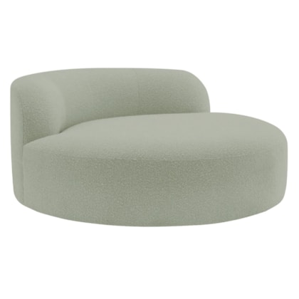 Poltrona Orgânica Chaise Rússia Bouclé Verde Oliva - Amarena Móveis