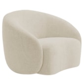 Poltrona Orgânica Luxo Recepção Amore Bouclé Bege