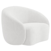 Poltrona Orgânica Luxo Recepção Amore Bouclé Branco