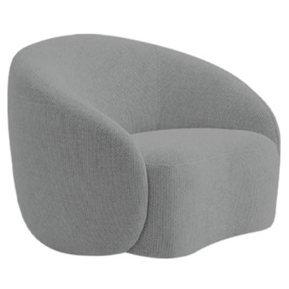Poltrona Orgânica Luxo Recepção Amore Bouclé Cinza