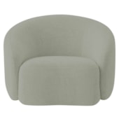 Poltrona Orgânica Luxo Recepção Amore Bouclé Verde Oliva